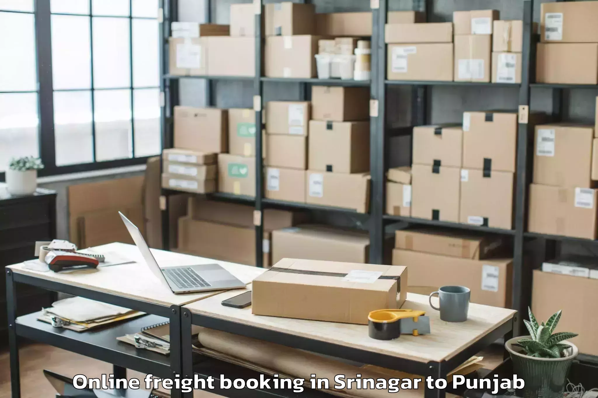 Book Srinagar to Ludhiana Online Freight Booking Online